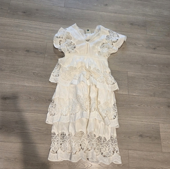 Farm Rio Richelier Embroidered Midi Dress - Picture 3 of 4